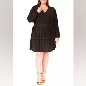 Michael Kors Black and Sparkling Gold Breezy Party dress